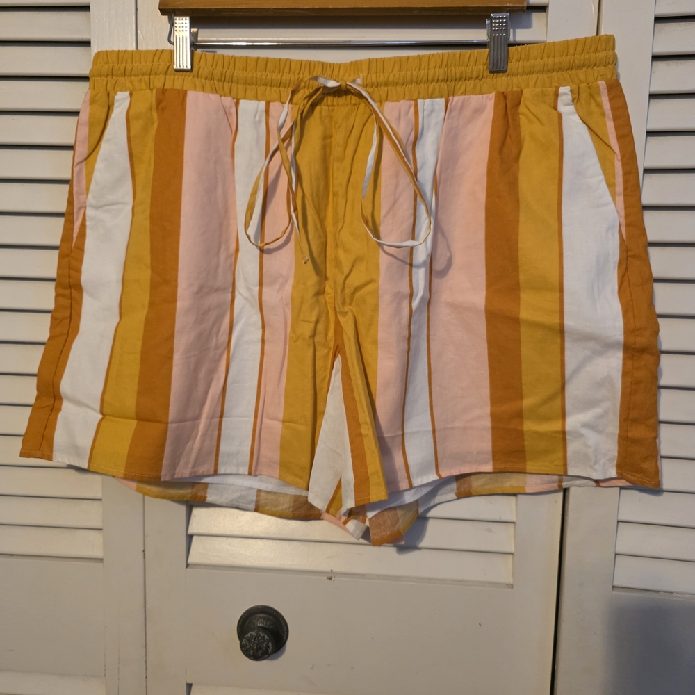 Express Linen Blend Striped Shorts